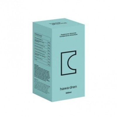 Caixa azul turquesa de suplemento alimentar Hawa Dren