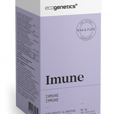 Embalagem de suplemento alimentar Imune da ecogenetics n lilás e branco