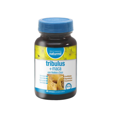Frasco de suplemento tribulus + maca com Rodiola e Zinco