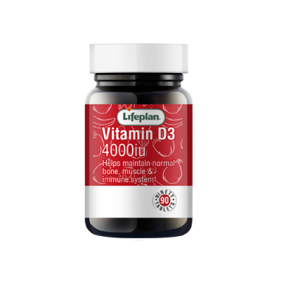 Frasco de Vitamina D3 4000 IU Lifeplan com 90 comprimidos