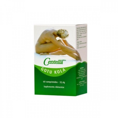 Embalagem de suplemento Gotu Kola Centella asiatica com imagem de mulher alongada