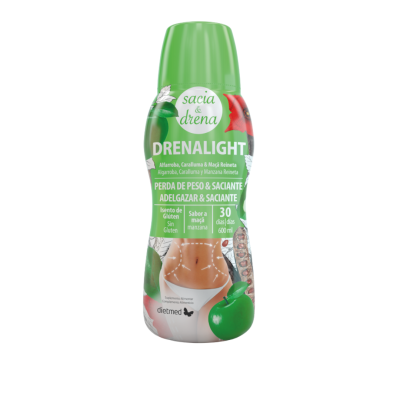 Frasco de DRENALIGHT para perda de peso com sabor maçã