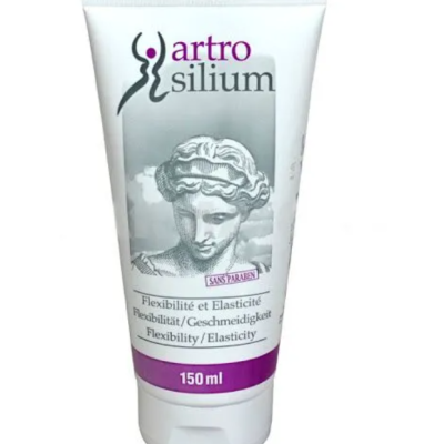 Tubo de creme branco com texto e imagem de escultura clássica