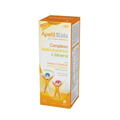 Embalagem Apetit Kids suplemento multivitamínico e mineral para crianças