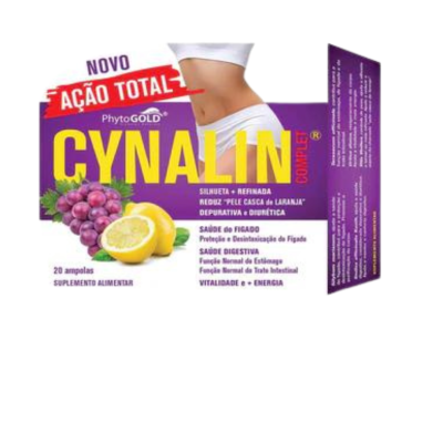 Embalagem de suplemento alimentar Cynalin Complex PhytoGold com uvas e limão
