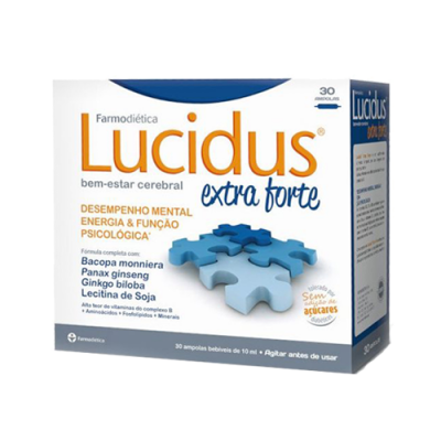 Caixa de suplemento alimentar Lucidus extra forte para bem-estar cerebral