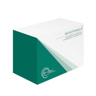 Embalagem branca e verde de suplemento alimentar NEOROTRANS-B
