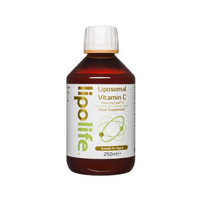 Frasco de suplemento Lipolife Liposomal Vitamin C 250 ml