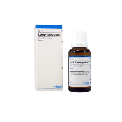 Frasco do medicamento Lymphomyosot com embalagem