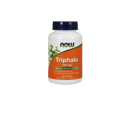 Frasco de suplemento alimentar Triphala 500 mg da NOW