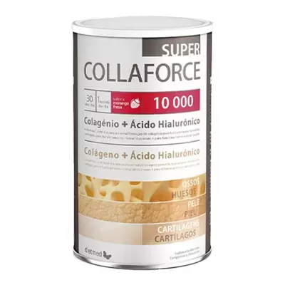 Embalagem cilíndrica Colaforce Super 10 000 Colagénio + Ácido Hialurónico sabor morango