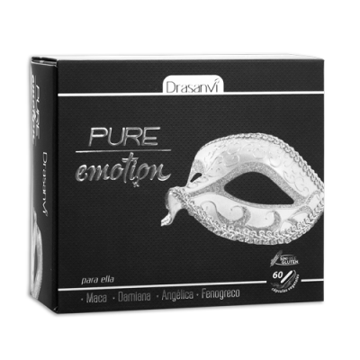 Caixa preta de suplemento Drasanvi com máscara branca e texto