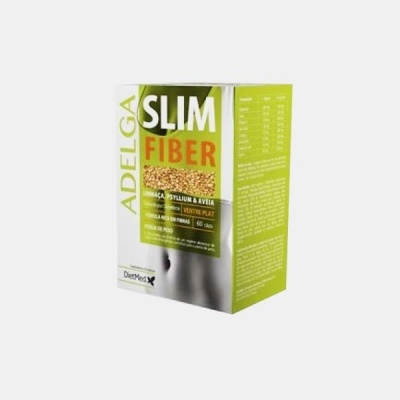 Caixa de suplemento alimentar Adelga Slim Fiber com psyllium e aveia, 60 pastilhas.