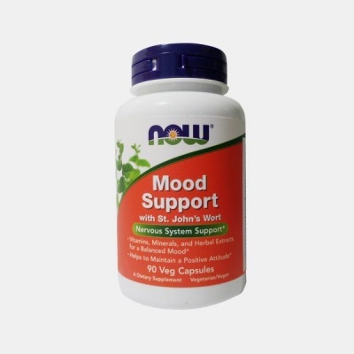 Frasco NOW Mood Support com erva-de-são-joão para suporte do sistema nervoso