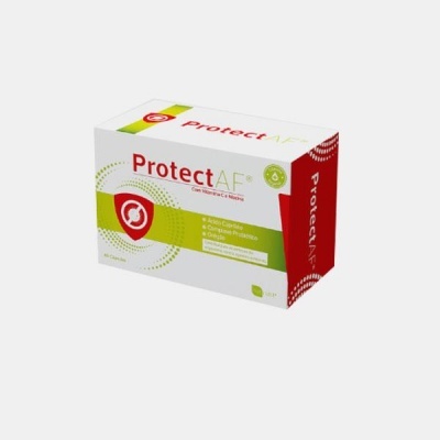Embalagem do suplemento ProtectAF com cápsulas em fundo branco