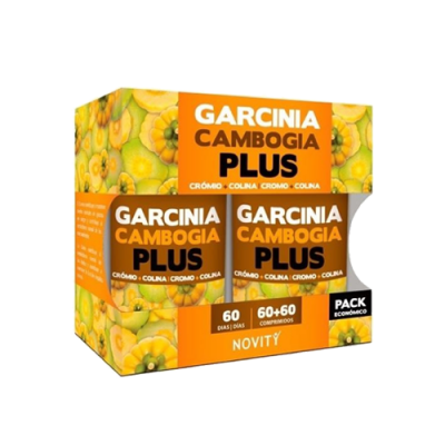 Embalagem de suplemento Garcinia Cambogia Plus com 60+60 comprimidos