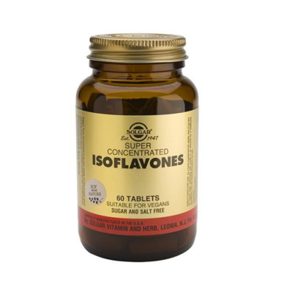 Frasco de suplemento Solgar Isoflavones