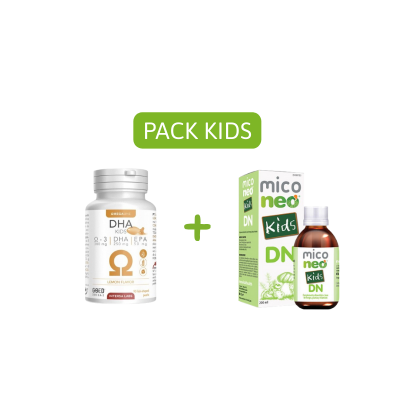 Conjunto PACK KIDS com cápsulas DHA e xarope Mico Neo Kids DN