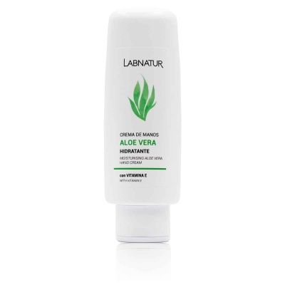 Frasco branco de creme de mãos Aloe Vera da LABNATUR