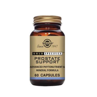 Frasco Solgar Prostate Support com 60 cápsulas.