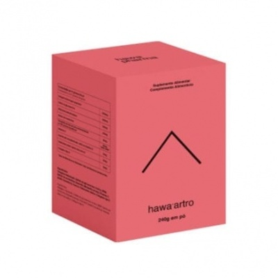 Caixa rosa de suplemento dietético hawa artro pó