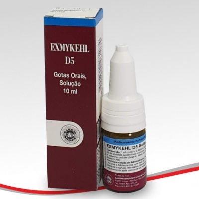 Frasco e embalagem de gotas orais EXMYKEHL D5 solução 10 ml