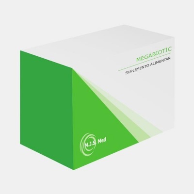 Caixa de suplemento alimentar MEGABIOTIC em verde e branco