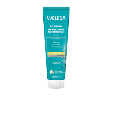 Condicionador Weleda Rosmarin Revitalising azul