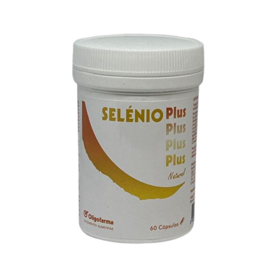 Frasco de suplemento alimentar SELÉNIO Plus com 60 cápsulas