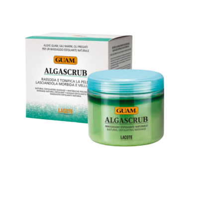 Frasco e caixa do esfoliante natural Guam AlgaScrub