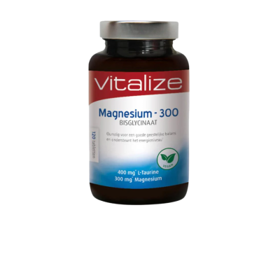 Frasco suplemento Vitalize Magnesium-300 Bisglycinaat 120 comprimidos