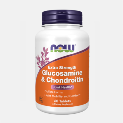 Frasco de suplemento NOW Glucosamine & Chondroitin