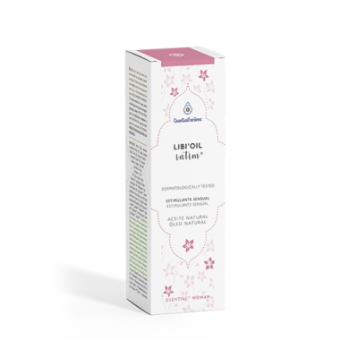 Caixa de óleo natural íntimo LIBI OIL com decoração floral