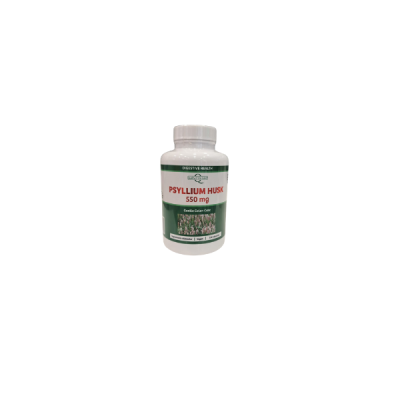 Frasco branco de suplemento psyllium husk 550 mg