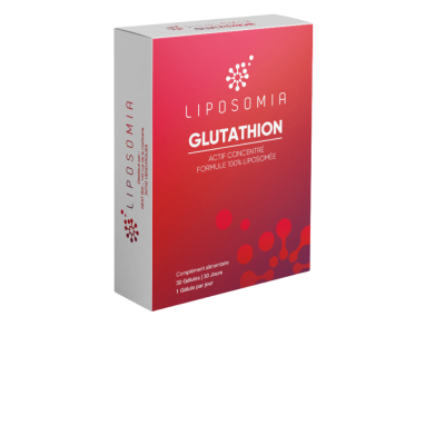 Caixa de suplemento Liposomia Glutathion vermelho e branco