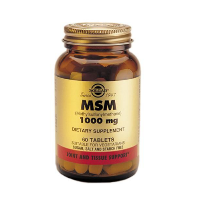 Frasco Solgar MSM 1000 mg suplemento alimentar