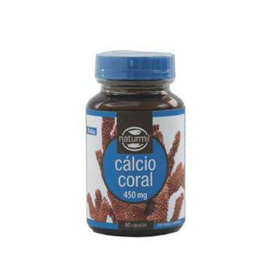 Frasco de suplemento cálcio coral 450 mg
