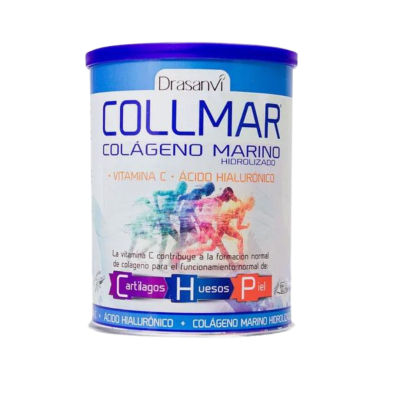 Lata de suplemento Collmar Colágeno Marino Hidrolisado com Vitamina C e Ácido Hialurónico