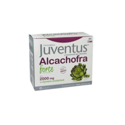 Caixa de suplemento Juventus Alcachofra forte com imagem de alcachofra