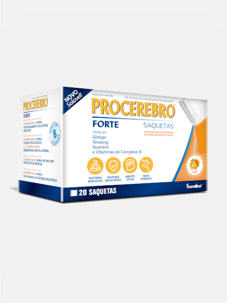 PROCEREBRO FORTE – 20 SAQUETAS – FHARMONAT Caixa de suplemento alimentar ProCerebro Forte com 20 saquetas