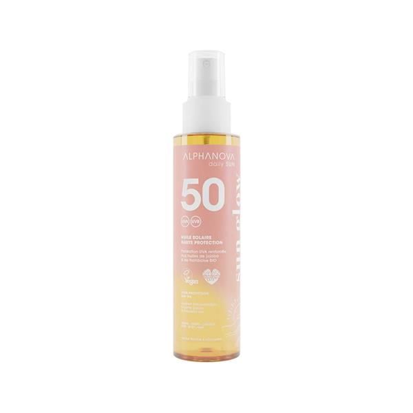 PROTETOR SOLAR ÓLEO FPS 50 - PROTEÇÃO ELEVADA - ALPHANOVA Frasco de óleo solar ALPHANOVA daily sun FPS 50 com spray