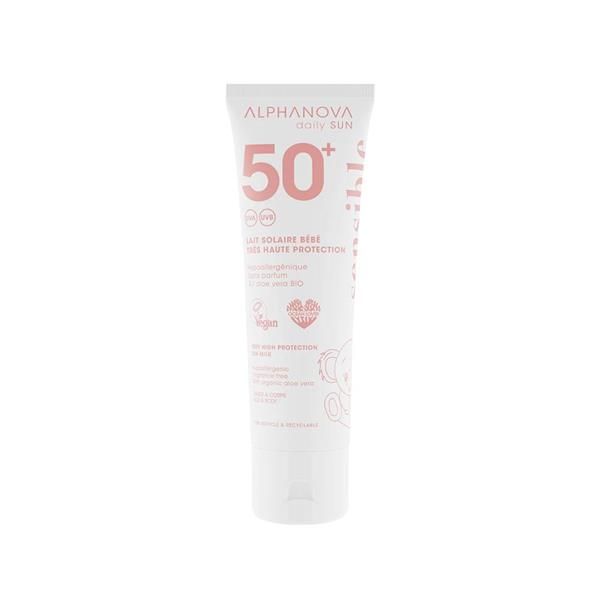 PROTETOR SOLAR BEBÉ FPS 50+ - PROTEÇÃO MUITO ELEVADA - ALPHANOVA Tubo de creme solar Alphanova 50+ para bebé