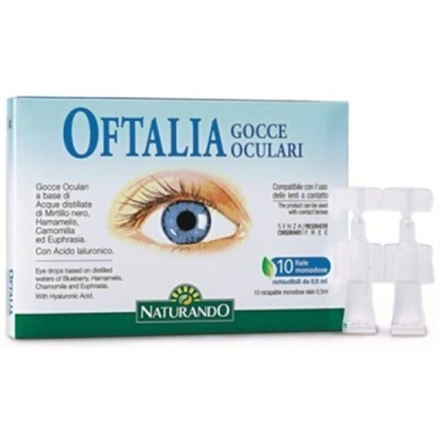 Embalagem de gotas oculares Oftalia com frascos transparentes