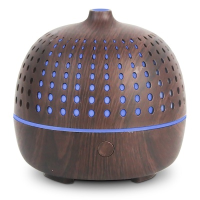 Difusor ou humidificador castanho madeira com luz LED azul