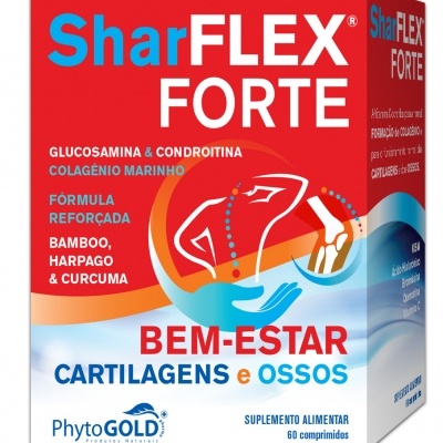 Embalagem do suplemento alimentar SharFLEX FORTE para cartilagens e ossos