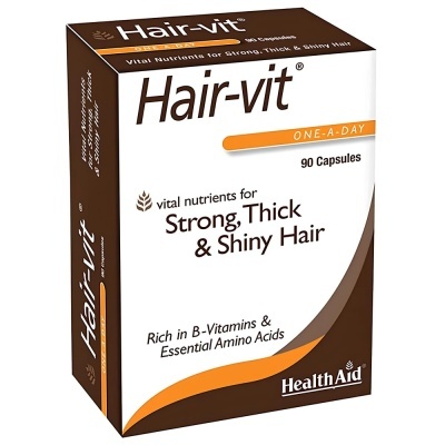 Caixa caixa de suplemento Hair-vit para cabelo forte, espesso e brilhante