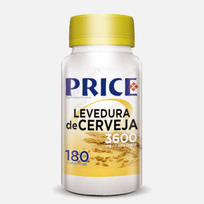 Frasco de suplemento alimentar levedura de cerveja 3600 mg da PRICE, 180 comprimidos