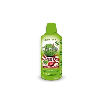 Frasco verde de suplemento alimentar Graviola SUPER OX