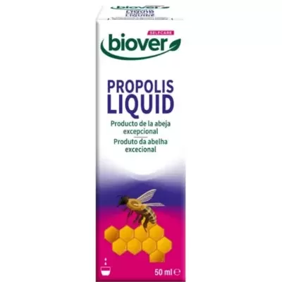 Embalagem de própolis líquido bioverselfcare com abelha e favos de mel