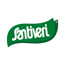 Logotipo verde com texto branco Santiveri